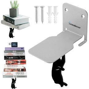 Homakover Invisible Floating Bookshelves, Heavy-Duty Book Organizers, Wall Mounted Bookshelf, Iron Storage Shelves for Bedroom, Living Room, Office (Small) (2 Pieces, White)