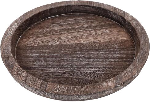 صينية شموع دائرية للمنزل من بريتيزوم خشبية بسيطة حامل شموع ديكور طاولة بني فاتح هدايا الحفلات in Kuwait