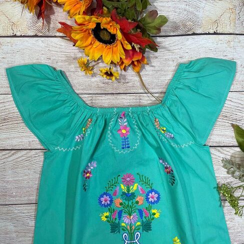 unik Infants and Little Girls Traditional Mexican Embroidered Cotton Dresses in Saudi Arabia