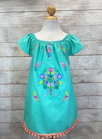 unik Infants and Little Girls Traditional Mexican Embroidered Cotton Dresses in Saudi Arabia