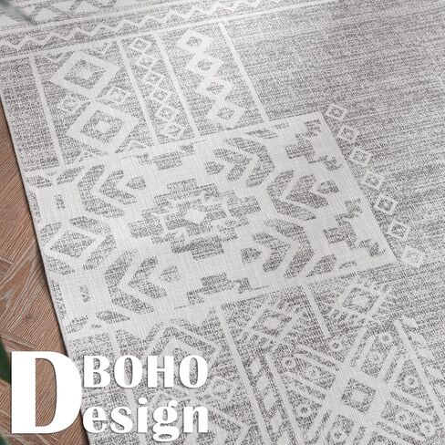 jinchan boho المطبخ عداء البساط 3x8 خمر البساط المدخل البساط قابل للغسل البساط الهندسي عداء غير زلة القبلية رقيقة البساط مزرعة السجاد عداء لغرفة النوم الحمام غرفة الغسيل غرفة المعيشة رمادي عاجي in Kuwait