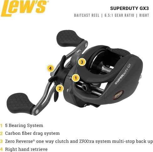 بكرة الطعم البكرة SuperDuty GX3 Speed Spool Baitcast من Lew's in Kuwait