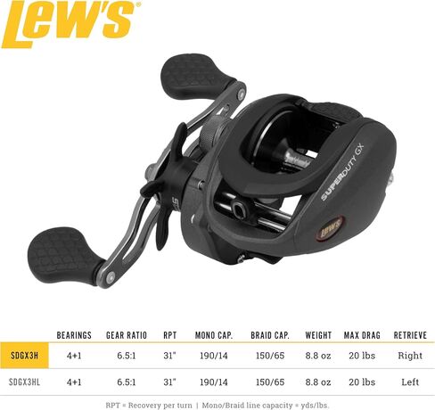 بكرة الطعم البكرة SuperDuty GX3 Speed Spool Baitcast من Lew's in Kuwait