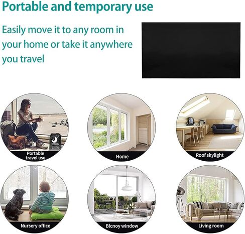ستائر تعتيم محمولة مقاس 118 بوصة × 57 بوصة، ظلال تعتيم للنوافذ 100%، ستارة تعتيم عمياء، غطاء نافذة معتم لغرفة النوم، والسفر، وحضانة الأطفال، والمكتب (118 بوصة × 57 بوصة) in Kuwait