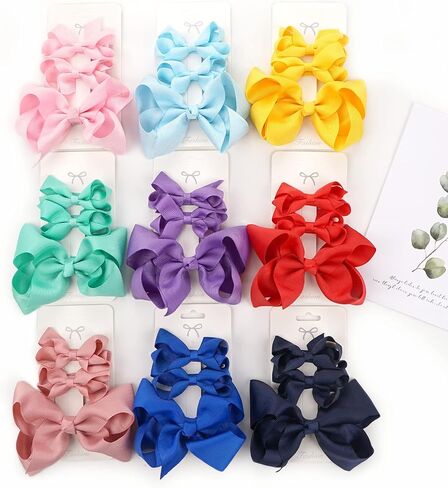 3pcs Baby Glitter Bows Hair Clips Little Girls Toddler Infants Alligator Clip Hair Accessories (Navy Blue) in Saudi Arabia