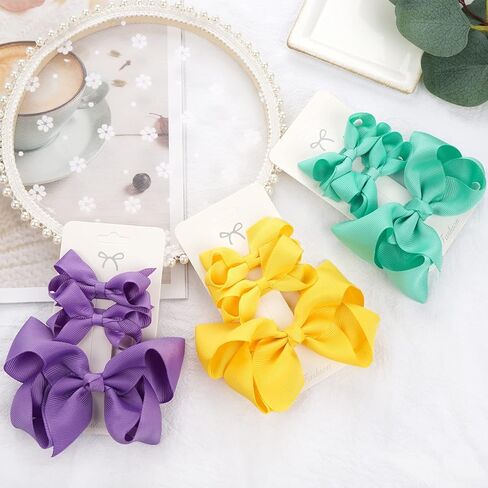3pcs Baby Glitter Bows Hair Clips Little Girls Toddler Infants Alligator Clip Hair Accessories (Navy Blue) in Saudi Arabia