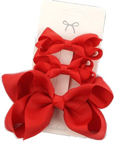 3pcs Baby Glitter Bows Hair Clips Little Girls Toddler Infants Alligator Clip Hair Accessories (Navy Blue) in Saudi Arabia