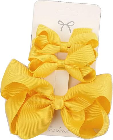 3pcs Baby Glitter Bows Hair Clips Little Girls Toddler Infants Alligator Clip Hair Accessories (Navy Blue) in Saudi Arabia