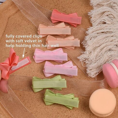 EEBON No Slip Baby Hair Clips Small Hair Bows Toddler Hair Accessories Baby Girls Barrettes Fully Covered 30pcs in Kuwait