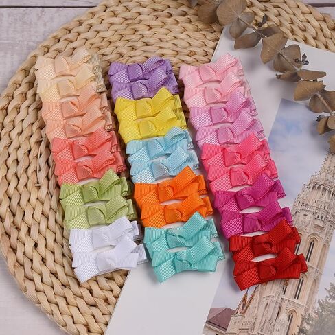 EEBON No Slip Baby Hair Clips Small Hair Bows Toddler Hair Accessories Baby Girls Barrettes Fully Covered 30pcs in Kuwait