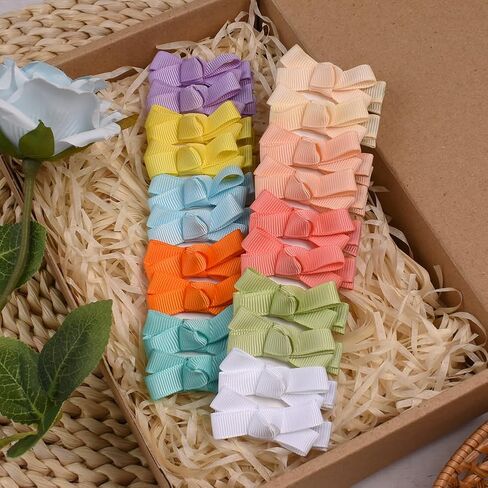 EEBON No Slip Baby Hair Clips Small Hair Bows Toddler Hair Accessories Baby Girls Barrettes Fully Covered 30pcs in Kuwait