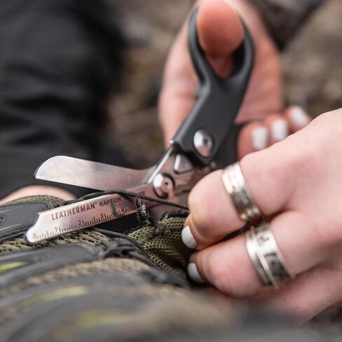 LEATHERMAN، مقصات طوارئ Raptor Response مع قاطع حلقي ومفتاح خزان الأكسجين، صنع في الولايات المتحدة الأمريكية، رمادي in Kuwait