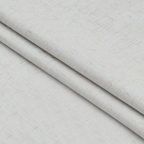 ستائر تعتيم كاملة مطوية بألواح من الكتان، مجموعات معالجة النوافذ المعزولة حرارياً مع علامة تبويب خلفية لمنزل المزرعة وغرفة المعيشة وغرفة النوم، ستارة موفرة للطاقة مع خطافات، 40 بوصة × 95 بوصة × 2، طبيعي in Kuwait