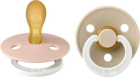 BIBS Pacifiers 6-18 Months | 2-Pack Soothers | BPA-Free Symmetrical Nipple | Made in Denmark | Blush Glow/Vanilla Glow Colour Pacifier in Saudi Arabia