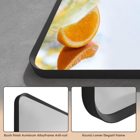 مرآة حائط ALTAIR مقاس 48 بوصة × 30 بوصة للحمام مصقولة باللون الذهبي مستطيلة معدنية مؤطرة مرآة زينة للحمام مقاومة للرطوبة وديكور منزلي مضاد للصدأ in Kuwait