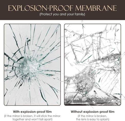 مرآة حائط ALTAIR مقاس 48 بوصة × 30 بوصة للحمام مصقولة باللون الذهبي مستطيلة معدنية مؤطرة مرآة زينة للحمام مقاومة للرطوبة وديكور منزلي مضاد للصدأ in Kuwait
