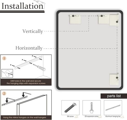 مرآة حائط ALTAIR مقاس 48 بوصة × 30 بوصة للحمام مصقولة باللون الذهبي مستطيلة معدنية مؤطرة مرآة زينة للحمام مقاومة للرطوبة وديكور منزلي مضاد للصدأ in Kuwait