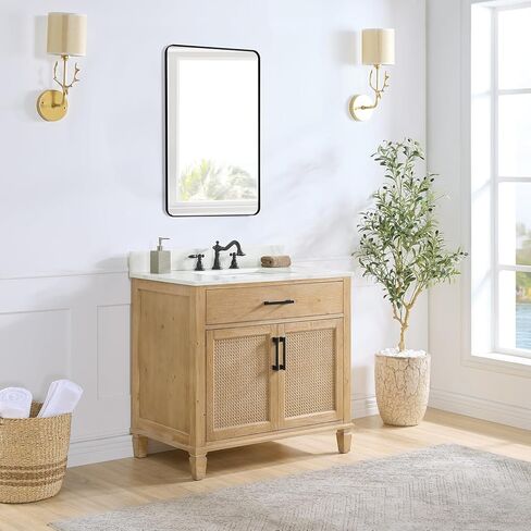 مرآة حائط ALTAIR مقاس 48 بوصة × 30 بوصة للحمام مصقولة باللون الذهبي مستطيلة معدنية مؤطرة مرآة زينة للحمام مقاومة للرطوبة وديكور منزلي مضاد للصدأ in Kuwait