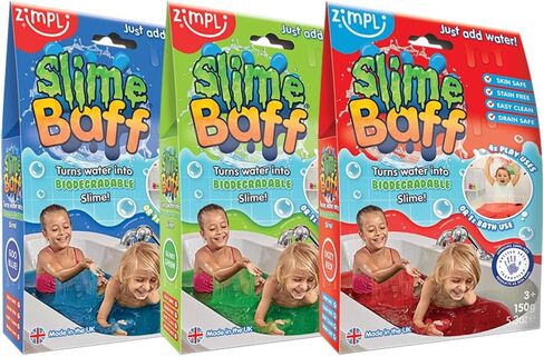 3 × حزمة Slime Baff من Zimpli Kids، الأحمر والأخضر والأزرق، تحول الماء بطريقة سحرية إلى لزج، سلايم ملون، مجموعة صنع السلايم للأطفال، هدية عيد ميلاد للأولاد والبنات، قابلة للتحلل البيولوجي معتمدة in Kuwait