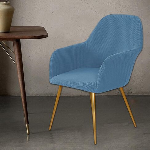 أغطية كراسي غرفة الطعام القابلة للتمدد من Eco-Ancheng، غطاء كرسي خلفي منحني من قماش الجاكار، غطاء كرسي بذراعين، غطاء كرسي مكتب، غطاء Sliopcover حديث منحني للذراعين الخلفي، واقي كرسي لغرفة المعيشة in Kuwait