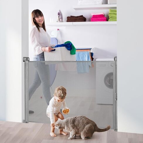 (غير قابلة للسحب) بوابة أطفال قابلة للتعديل بعرض 0-60 بوصة، بوابة أطفال شبكية مع قفل أمان، قابلة للطي لتوفير المساحة، بوابة شبكية محمولة قابلة للطي للكلاب بوابة أطفال للسلالم وبوابة داخلية وخارجية (أسود) in Kuwait