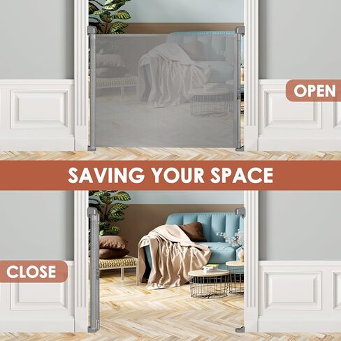 (غير قابلة للسحب) بوابة أطفال قابلة للتعديل بعرض 0-60 بوصة، بوابة أطفال شبكية مع قفل أمان، قابلة للطي لتوفير المساحة، بوابة شبكية محمولة قابلة للطي للكلاب بوابة أطفال للسلالم وبوابة داخلية وخارجية (أسود) in Kuwait