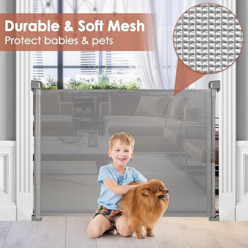(غير قابلة للسحب) بوابة أطفال قابلة للتعديل بعرض 0-60 بوصة، بوابة أطفال شبكية مع قفل أمان، قابلة للطي لتوفير المساحة، بوابة شبكية محمولة قابلة للطي للكلاب بوابة أطفال للسلالم وبوابة داخلية وخارجية (أسود) in Kuwait