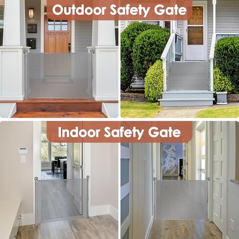 (غير قابلة للسحب) بوابة أطفال قابلة للتعديل بعرض 0-60 بوصة، بوابة أطفال شبكية مع قفل أمان، قابلة للطي لتوفير المساحة، بوابة شبكية محمولة قابلة للطي للكلاب بوابة أطفال للسلالم وبوابة داخلية وخارجية (أسود) in Kuwait