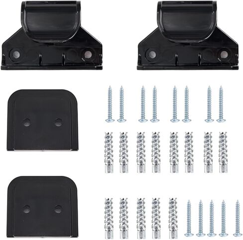 لينديا مجموعة قطع غيار لبوابة الاطفال القابلة للسحب باللون الاسود، مجموعة ادوات بوابة الكلاب القابلة للسحب، 2 دعامة، 2 مزلاج، 1 مجموعة من البراغي لبوابة الحيوانات الاليفة القابلة للسحب اسين in Kuwait