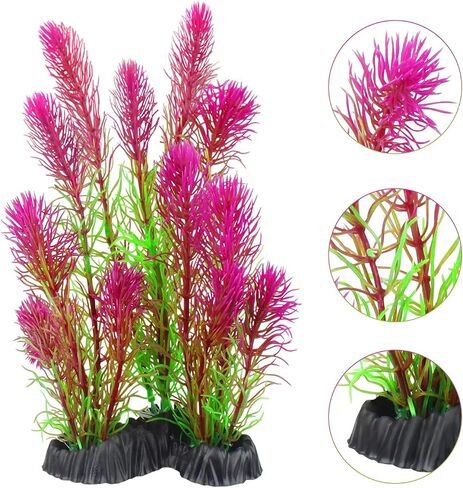 MyLifeUNIT Artificial Aquarium Plants, Plastic Fish Tank Plants for Aquarium Decorations, Pack of 7 (Style B) in Kuwait