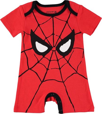 Happy Threads Marvel Captain America Spiderman Newborn Baby Boys Infants Snap Suit Rompers 2 Pack in Kuwait