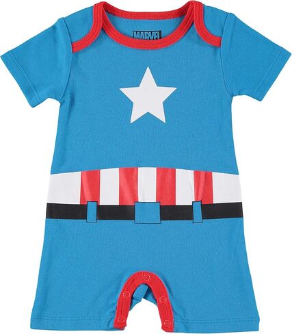 Happy Threads Marvel Captain America Spiderman Newborn Baby Boys Infants Snap Suit Rompers 2 Pack in Kuwait