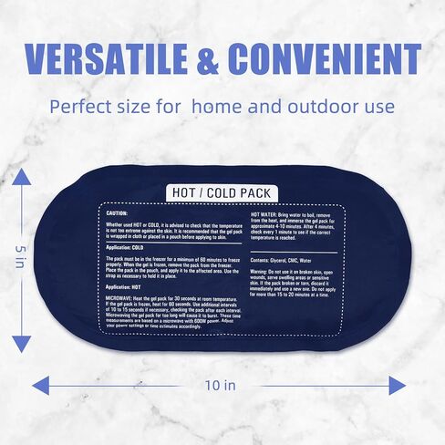عبوات ثلج جل من Tutmyrea للإصابات قابلة لإعادة الاستخدام، عبوتان من عبوات ساخنة وباردة قابلة لإعادة الاستخدام، ضغط للركبة والرقبة والمعصم والكاحل، حزمة ثلج ناعمة للإصابات، وتخفيف الألم، وإعادة التأهيل، والعلاج المرن in Kuwait