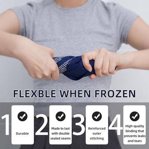 عبوات ثلج جل من Tutmyrea للإصابات قابلة لإعادة الاستخدام، عبوتان من عبوات ساخنة وباردة قابلة لإعادة الاستخدام، ضغط للركبة والرقبة والمعصم والكاحل، حزمة ثلج ناعمة للإصابات، وتخفيف الألم، وإعادة التأهيل، والعلاج المرن in Kuwait