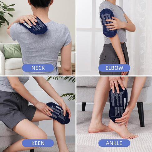 عبوات ثلج جل من Tutmyrea للإصابات قابلة لإعادة الاستخدام، عبوتان من عبوات ساخنة وباردة قابلة لإعادة الاستخدام، ضغط للركبة والرقبة والمعصم والكاحل، حزمة ثلج ناعمة للإصابات، وتخفيف الألم، وإعادة التأهيل، والعلاج المرن in Kuwait