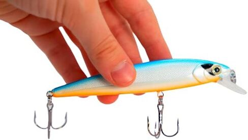 4" Major Minnow Floating Jerkbait Bass Fishing Lure Bait Life-Like Diving Deep Trout Shad in Kuwait