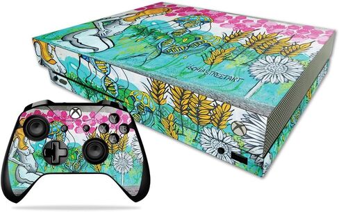 MightySkins Skin Compatible With Microsoft Xbox One X - Abstract Black | Protective, Durable, and Unique Vinyl Decal wrap cover | Easy To Apply, Remove, and Change Styles | Made in the USA in Saudi Arabia