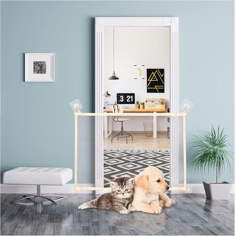 بوابة سحرية للكلاب، بوابة شبكية لحماية الحيوانات الاليفة، سياج امان محمول قابل للطي للحيوانات الاليفة، بوابات امان للاطفال تثبت في اي مكان لمدخل القاعة والسلالم in Kuwait