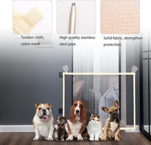 بوابة سحرية للكلاب، بوابة شبكية لحماية الحيوانات الاليفة، سياج امان محمول قابل للطي للحيوانات الاليفة، بوابات امان للاطفال تثبت في اي مكان لمدخل القاعة والسلالم in Kuwait
