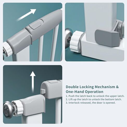 بوابة اطفال للسلالم بعرض 27.3 انش الى 46.5 انش، بوابة اطفال عريضة للغاية تثبت بالضغط تلقائيا للمداخل، بوابة للكلاب بطول 30.5 انش مع باب، تتضمن 3 وصلات (2.75 انش، 5.5 انش، 8.25 انش) in Kuwait
