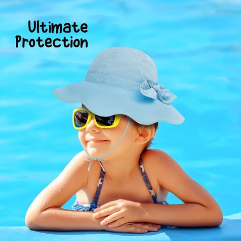 طفل قبعة الشمس UPF 50 + حماية طفل الصيف دلو القبعات بنين بنات شاطئ حمام سباحة اللعب Sunhat واسعة حافة قابل للتعديل قبعة طفل in Kuwait
