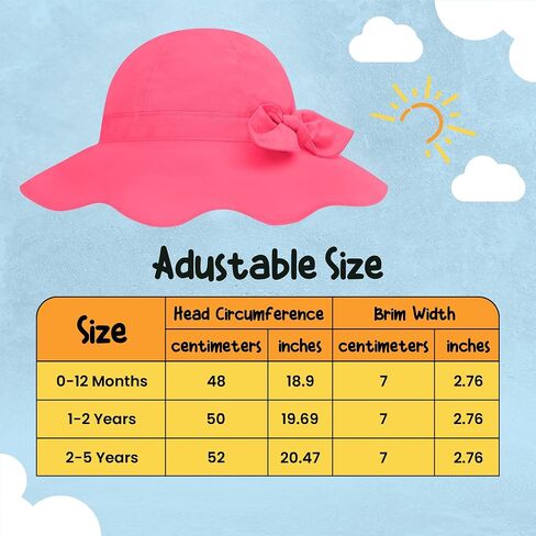 Baby Sun Hat UPF 50+ Protection Toddler Summer Bucket Hats Boys Girls Beach Swim Pool Play Sunhat Wide Brim Adjustble Kid Cap in Kuwait