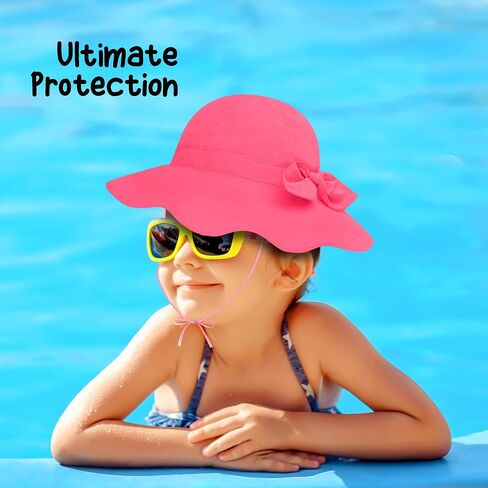 Baby Sun Hat UPF 50+ Protection Toddler Summer Bucket Hats Boys Girls Beach Swim Pool Play Sunhat Wide Brim Adjustble Kid Cap in Kuwait