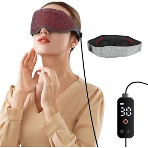 قناع العين الساخن اللاسلكي من GRAPHENE TIMES، قناع العين الجاف اللاسلكي، وسادة تسخين العين من النوع C، ضغط محمول دافئ للعين مع بطارية 720 مللي أمبير في الساعة لتخفيف العيون الجافة، النمط in Kuwait