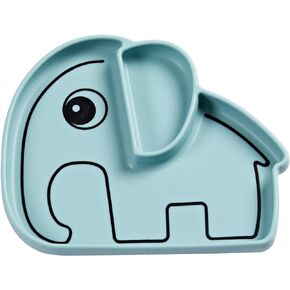 Done by Deer Elphee Silicone Stick&Stay Plate in Powder Color - 100% Food Grade - Natural Suction - Easy-Release Flap - Rounded Inside Edges - Perfect for Young Children Learning to Eat Independently!