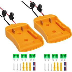 محول عجلة الطاقة BLLYOGU لمجموعة محول بطارية Dewalt 20V مع سلك 12 AWG والصمامات والموصلات لروبوتات ألعاب السيارات RC DIY (حزمة واحدة) in Kuwait