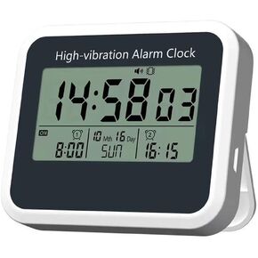 HOMUST Super Loud Alarm Clock with Vibration for Heavy Sleepers Hearing Impaired Deaf People, Rechargeable Dual Alarm Clock with Backlight, Snooze for Bedroom Adults Kids, for Parents in Saudi Arabia