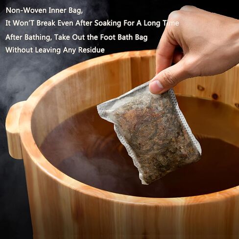 30pcs Mugwort Herb Body Detox Foot Soaks, Lymphatic Drainage Ginger Pedicure Foot Soak,Herbal Care Foot Bath Bag Spa Remove Dampness and Cold Relieve Stress 足浴泡脚药包 in Saudi Arabia