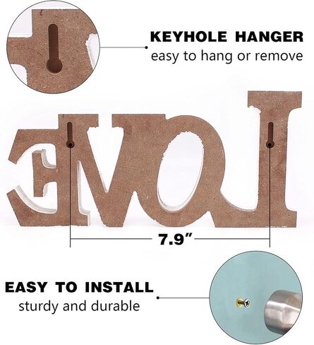 Wood Home Sign, Decorative Art Wall Mount, Free Standing Wooden Word Table Signs for Home Decor (Home) in Kuwait