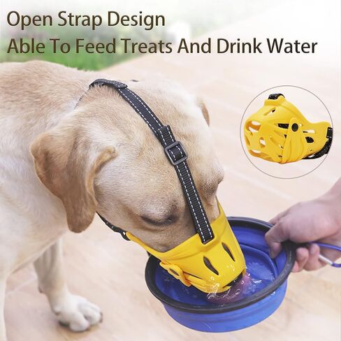 Petyouyou Basket Dog Muzzle for Large Dog to Stop Mouth Biting Baking Eating Rocks for Medium Sized Extra Small Puppy Cage Breed German Shepherd Frenchie (Yellow,XXS,Snout 5.25"-6.5") in Kuwait
